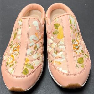 Easy Spirit Peach Floral Slip-Ons
